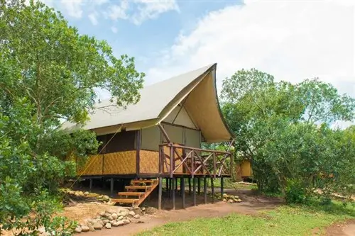 Accommodation at Bush Lodge in Queen Elizabeth National Park, Uganda.