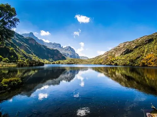A crater lake in Uganda.