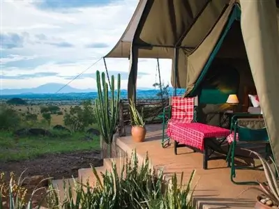 A view at the veranda of accommodation at Kidepo Savannah Lodge in Uganda.