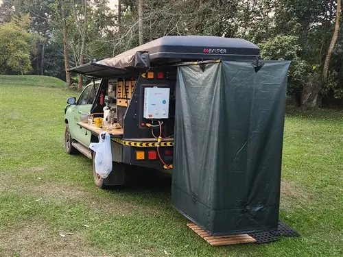 The Toyota Hilux Overland Camping Truck in Fort Portal, Uganda.