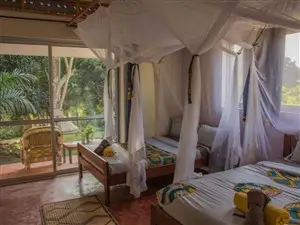 A view of the accommodation of ViaVia in Entebbe, Uganda.