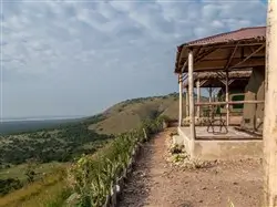 View of the accommodation at Eagles Nest, Lake Mburo National Park.
