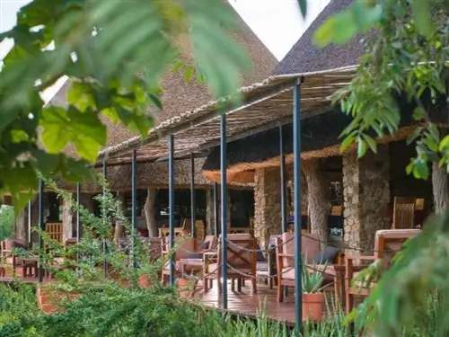 The restaurant at Kidepo Savannah Lodge in Kidepo Valley National Park, Uganda.