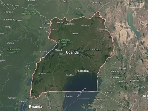 Map of Uganda.