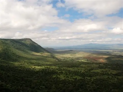 View of the mountain and the Rift Valley in Uganda.