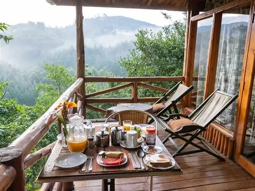 Accommodation at Rushaga Gorilla Lodge near Bwindi National Park.