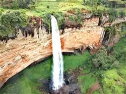 Sipi Falls view of the water fall in Uganda.