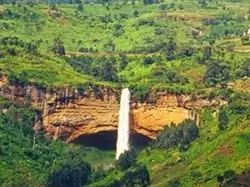 View on the waterfall on Sipi Falls in Uganda.