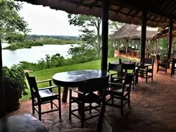 View on the Nile from The Haven in Jinja, Uganda,