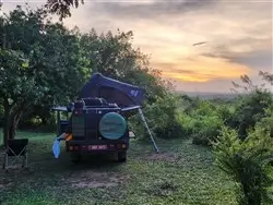 Camping at Red Chilli, Murchison Falls, Uganda.