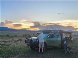 Tourist looking at the sunset inside Kidpo.
